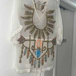 Beaded swim cover up